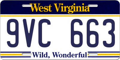 WV license plate 9VC663