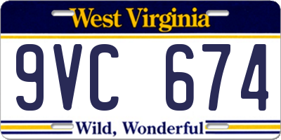 WV license plate 9VC674