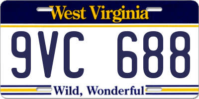 WV license plate 9VC688