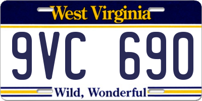 WV license plate 9VC690