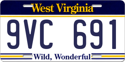 WV license plate 9VC691