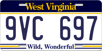 WV license plate 9VC697