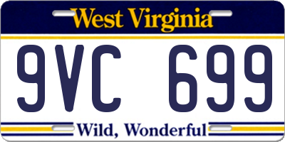 WV license plate 9VC699