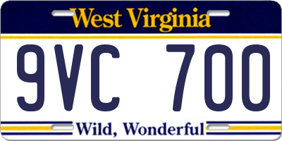 WV license plate 9VC700