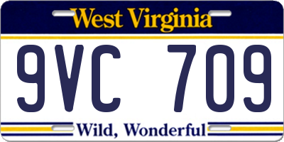 WV license plate 9VC709