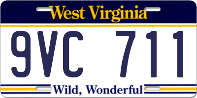 WV license plate 9VC711