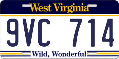 WV license plate 9VC714