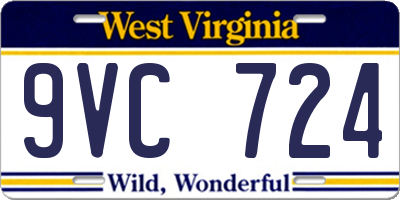 WV license plate 9VC724