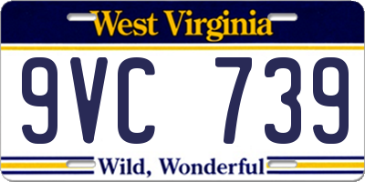 WV license plate 9VC739