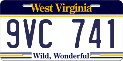 WV license plate 9VC741