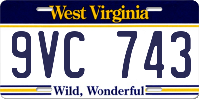 WV license plate 9VC743