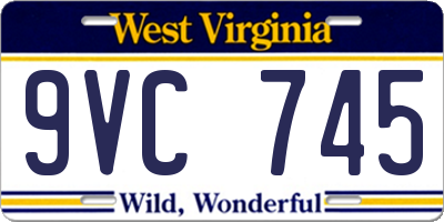 WV license plate 9VC745
