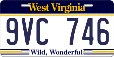 WV license plate 9VC746