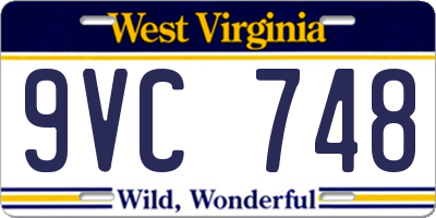 WV license plate 9VC748