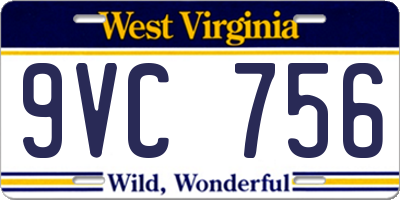 WV license plate 9VC756