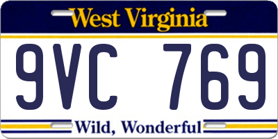 WV license plate 9VC769