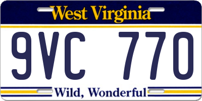 WV license plate 9VC770