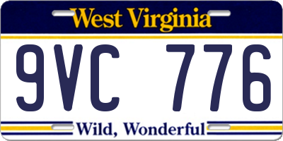 WV license plate 9VC776
