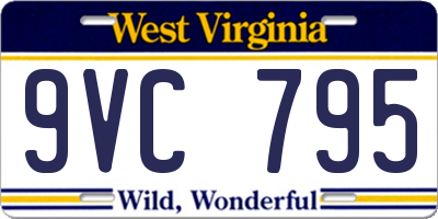 WV license plate 9VC795
