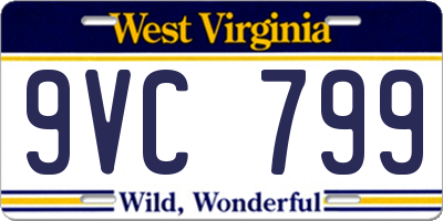 WV license plate 9VC799