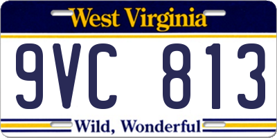 WV license plate 9VC813