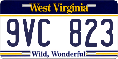 WV license plate 9VC823