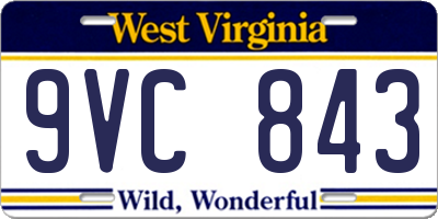 WV license plate 9VC843