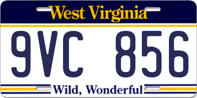 WV license plate 9VC856