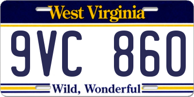 WV license plate 9VC860