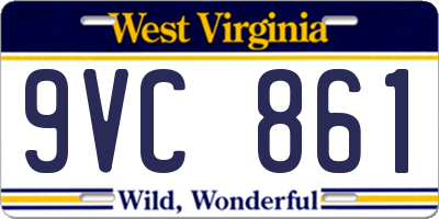 WV license plate 9VC861