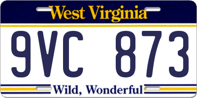 WV license plate 9VC873