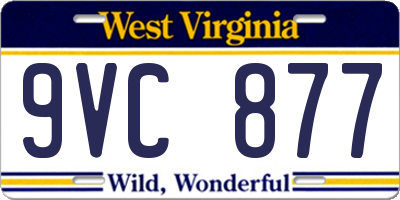 WV license plate 9VC877
