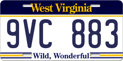 WV license plate 9VC883