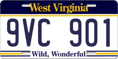 WV license plate 9VC901
