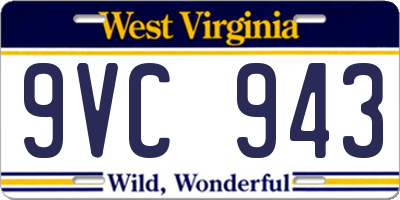 WV license plate 9VC943