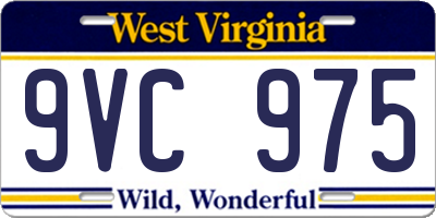 WV license plate 9VC975