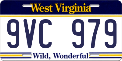 WV license plate 9VC979