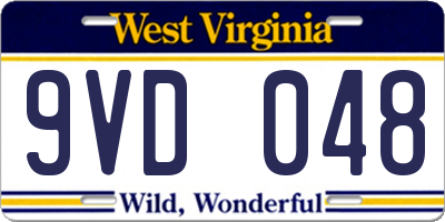 WV license plate 9VD048