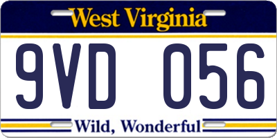 WV license plate 9VD056