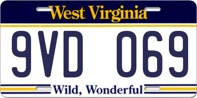 WV license plate 9VD069