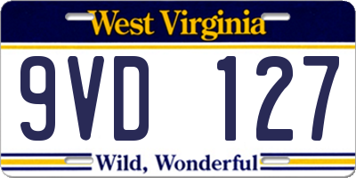 WV license plate 9VD127