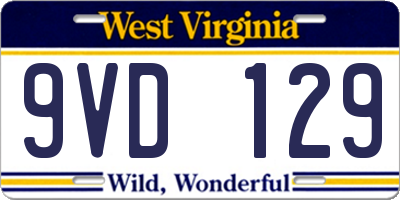 WV license plate 9VD129