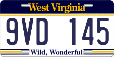WV license plate 9VD145