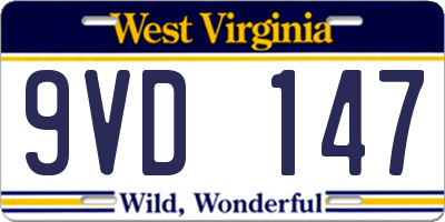 WV license plate 9VD147