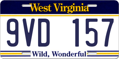 WV license plate 9VD157