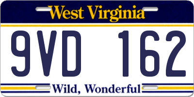 WV license plate 9VD162