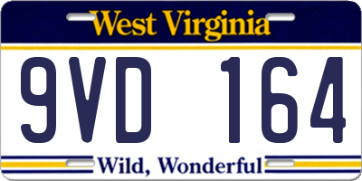WV license plate 9VD164