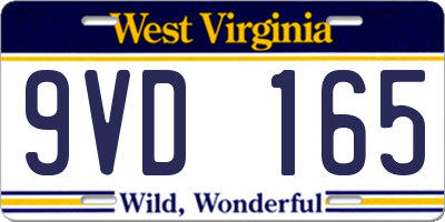 WV license plate 9VD165