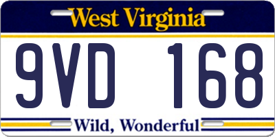 WV license plate 9VD168
