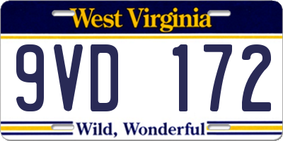 WV license plate 9VD172